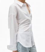 Bright White Shirt With Open Back Neckline