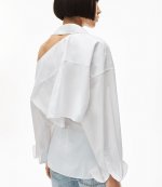 Bright White Shirt With Open Back Neckline