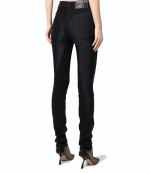 Black Bi- Material Spiral Jeans