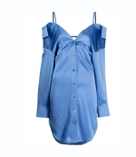 Off The Shoulder Shirt Dress With Scrunchie Strap