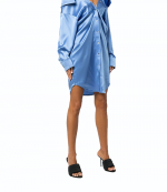 Off The Shoulder Shirt Dress With Scrunchie Strap