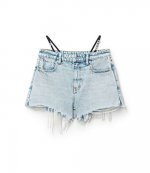 Mid Rise Short W Diamante Logo Bikini Straps