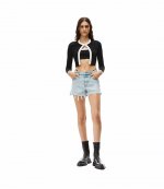 Mid Rise Short W Diamante Logo Bikini Straps