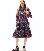 Blurred Flowers Shirt Dress