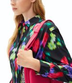 Blurred Flowers Shirt Dress