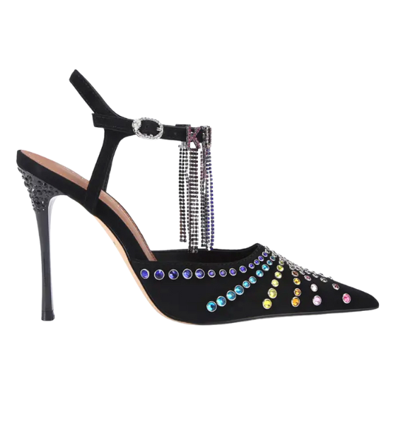 Black Comb Suede Kurt Crystal Point