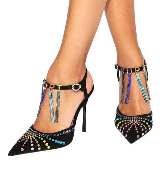 Black Comb Suede Kurt Crystal Point