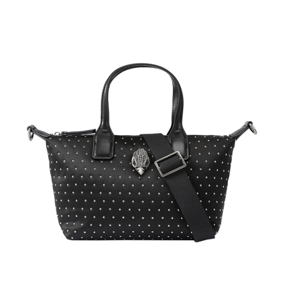 Black Nylon Recycle Sm Shopper Studs