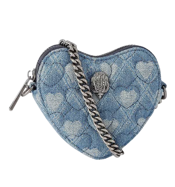 Blue Denim Micro Heart Cross Body