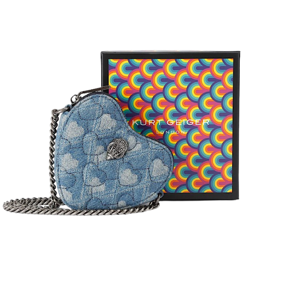 Blue Denim Micro Heart Cross Body