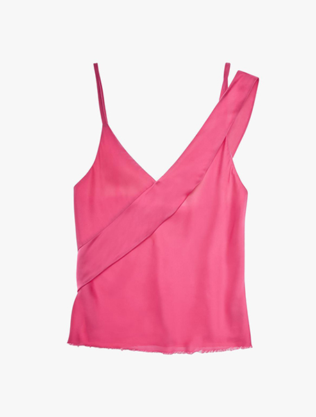 HELMUT LANG SASH SLIP TOP NEON PINK