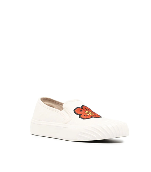 White Cream Kenzo School Slip On Sneakers