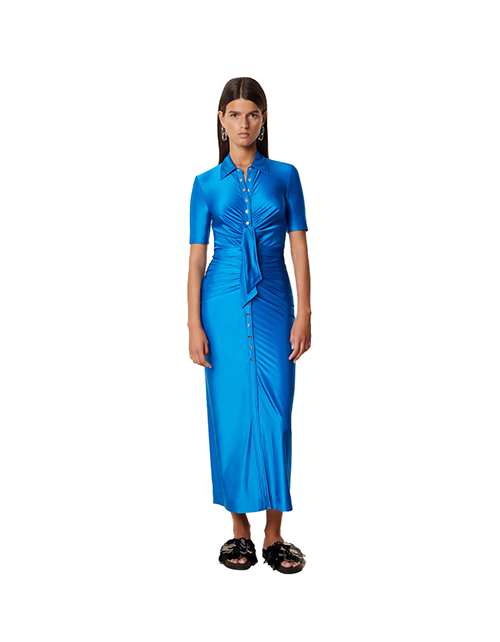 Bright Blue Robe Fitted Dress