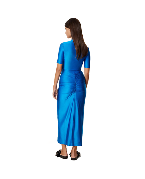 Bright Blue Robe Fitted Dress