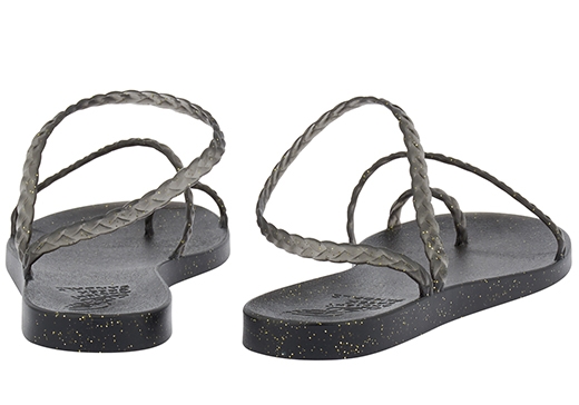 ANCIENT GREEK SANDALS BLACK GOLD GLITTER JELLY SANDAL