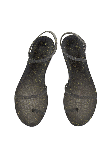 ANCIENT GREEK SANDALS BLACK GOLD GLITTER JELLY SANDAL