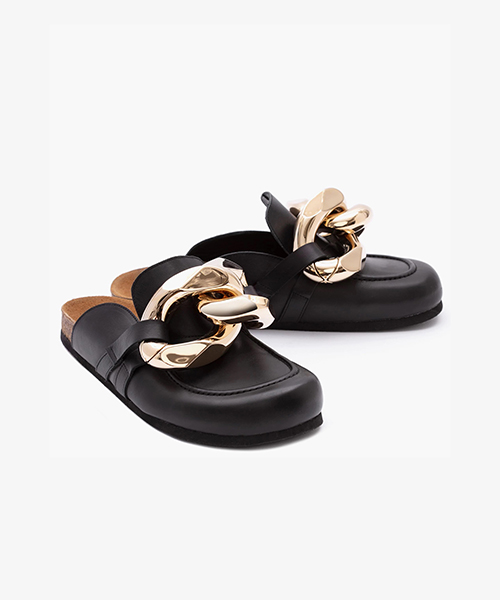 Chain Black Leather Loafer