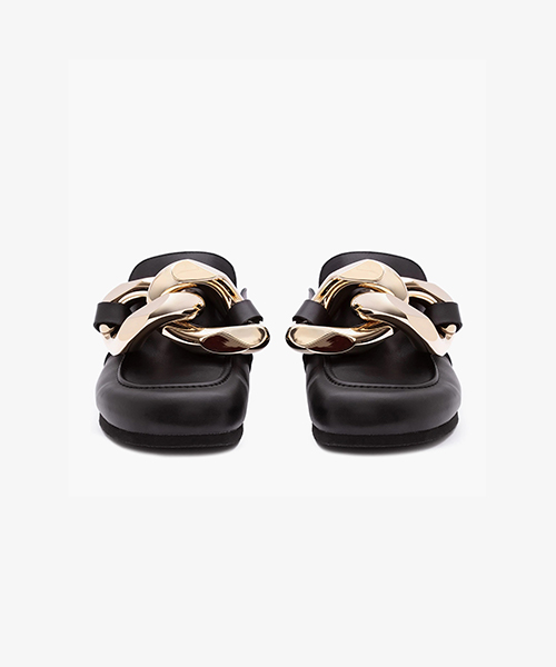 Chain Black Leather Loafer
