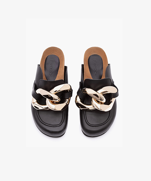 Chain Black Leather Loafer