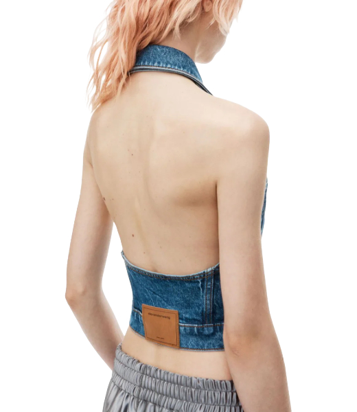 Strech Denim Halter Top