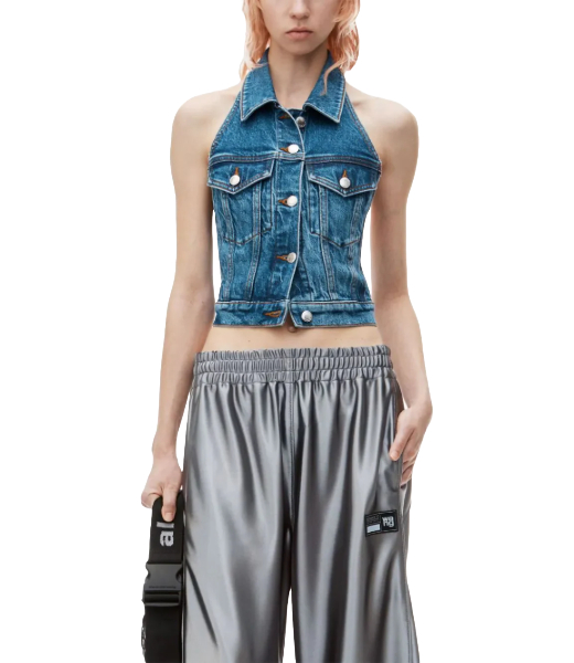 Strech Denim Halter Top