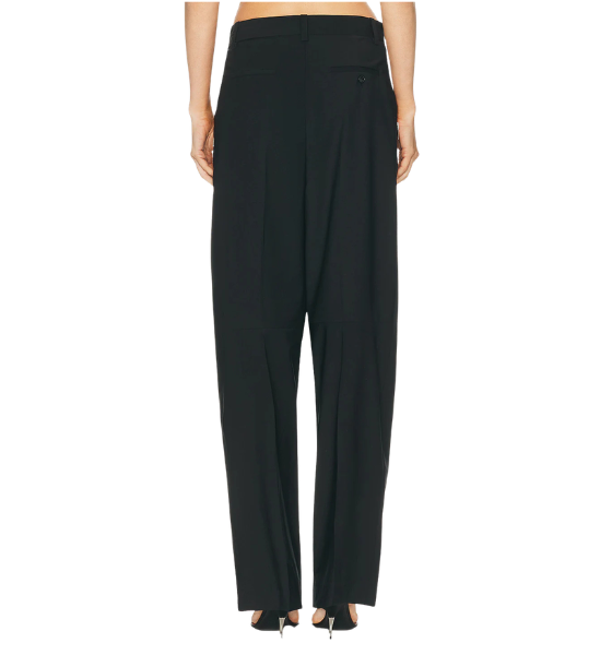 Mid Rise Black Tailored Pants W/Side Zippers
