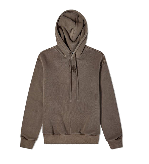 Essential Terry Washed Cola Hoodie With Puff Paint Logo