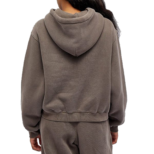 Essential Terry Washed Cola Hoodie With Puff Paint Logo