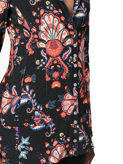 Black Floral Print Jacket