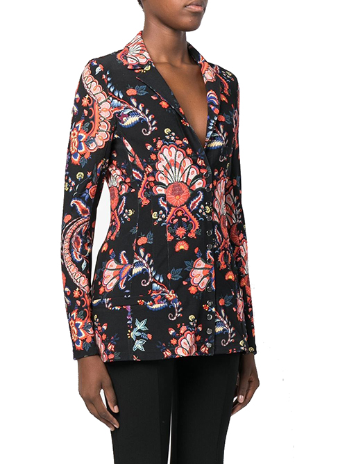 Black Floral Print Jacket