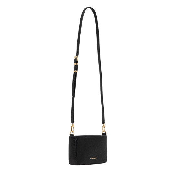 Black Bryant Sm Conv Xbody Pouchette Leather W/ Gold Chain