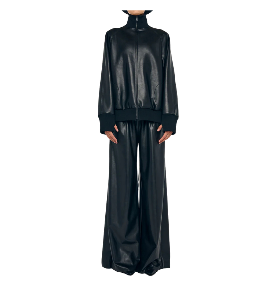 Black Oversized Turtle Bomber Jacket To Hip