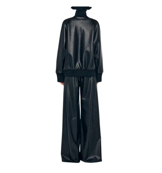 Black Oversized Turtle Bomber Jacket To Hip