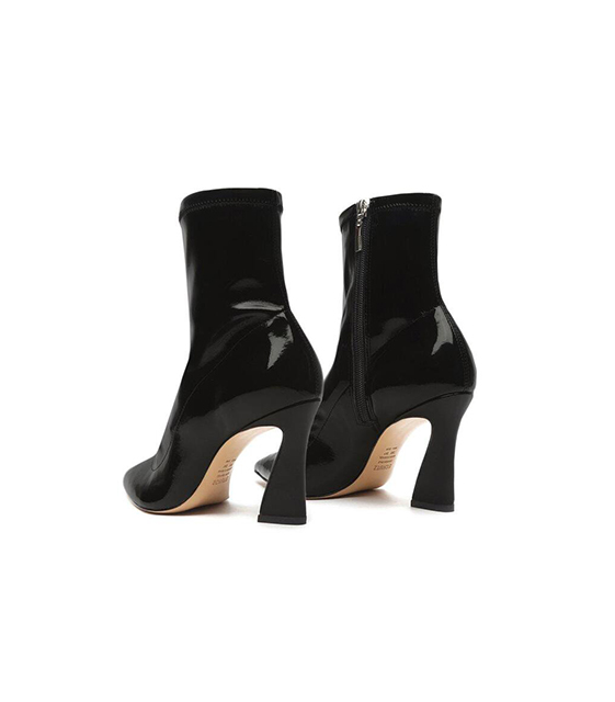 Slim Black Vernish Slim Toe Boot