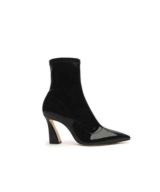 Slim Black Vernish Slim Toe Boot