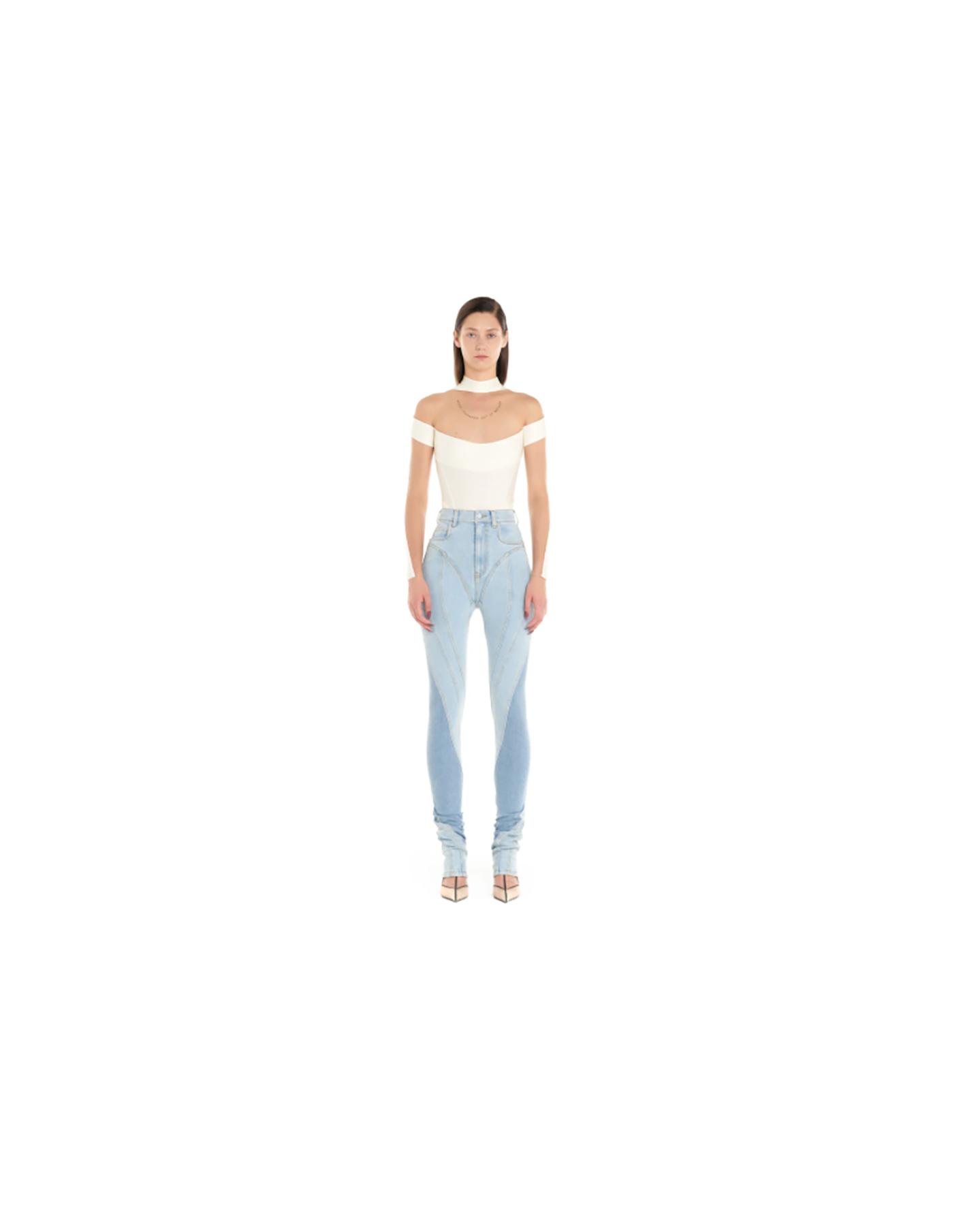 Light Medium Blue Spiral Jeans