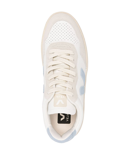 V-90 O.T Leather Extra White / Light Blue Sneakers