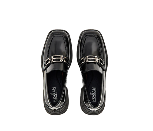 H618 Black Loafers