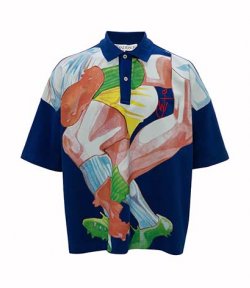 Oversized Printed Polo Shirt