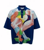 Oversized Printed Polo Shirt