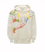 Classic Rugby Print Hoodie Off White