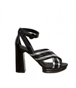 HOGAN HIGH HEEL 353 FASCIA INCRICIATA MIGNON LEATHER SANDALS