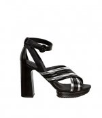 HOGAN HIGH HEEL 353 FASCIA INCRICIATA MIGNON LEATHER SANDALS