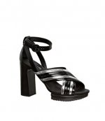 HOGAN HIGH HEEL 353 FASCIA INCRICIATA MIGNON LEATHER SANDALS