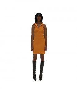 Ribbed Polo Apricot Tank Dress