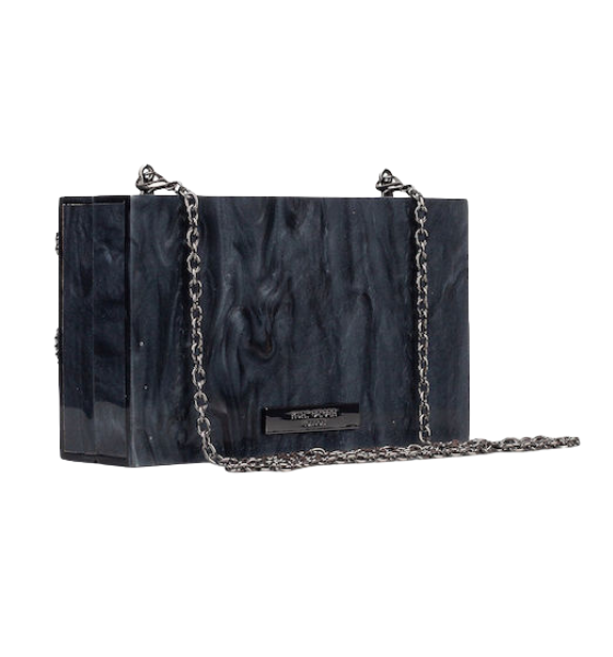 Black Crystal Box Clutch