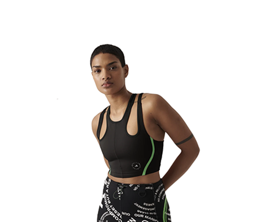 Adidas By Stella McCartney Black Green Crop Top