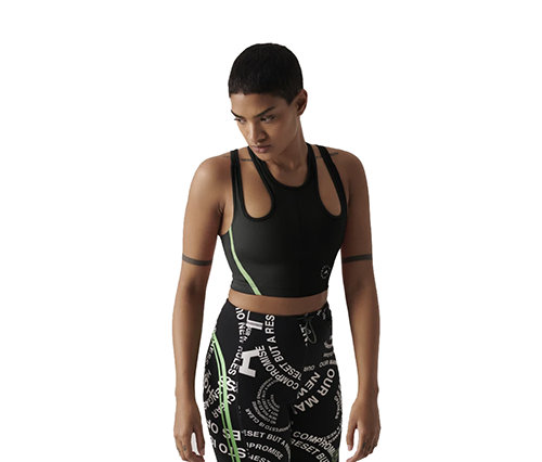 Adidas By Stella McCartney Black Green Crop Top