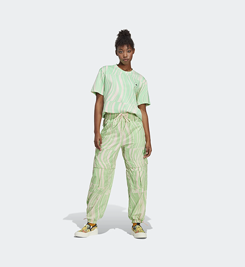 Adidas By Stella McCartney Pale Pink Green Woven Pants