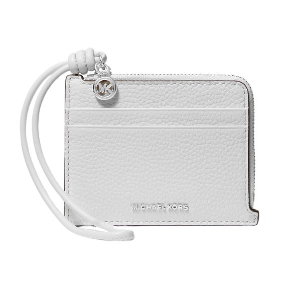 Optic White Leather Sm Card Case Wristlet